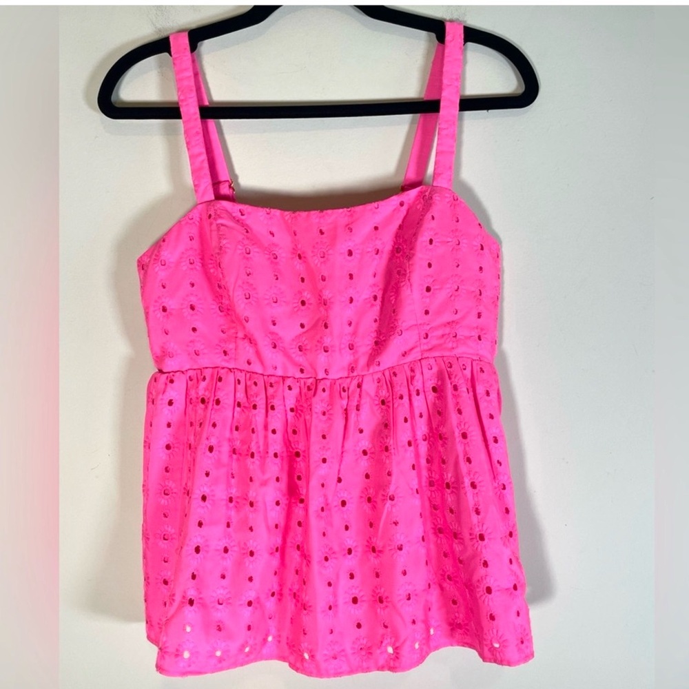 🎀 Lilly Pulitzer🎀 Michela Pink Eyelet Babydoll  Cami Top 4 NWT